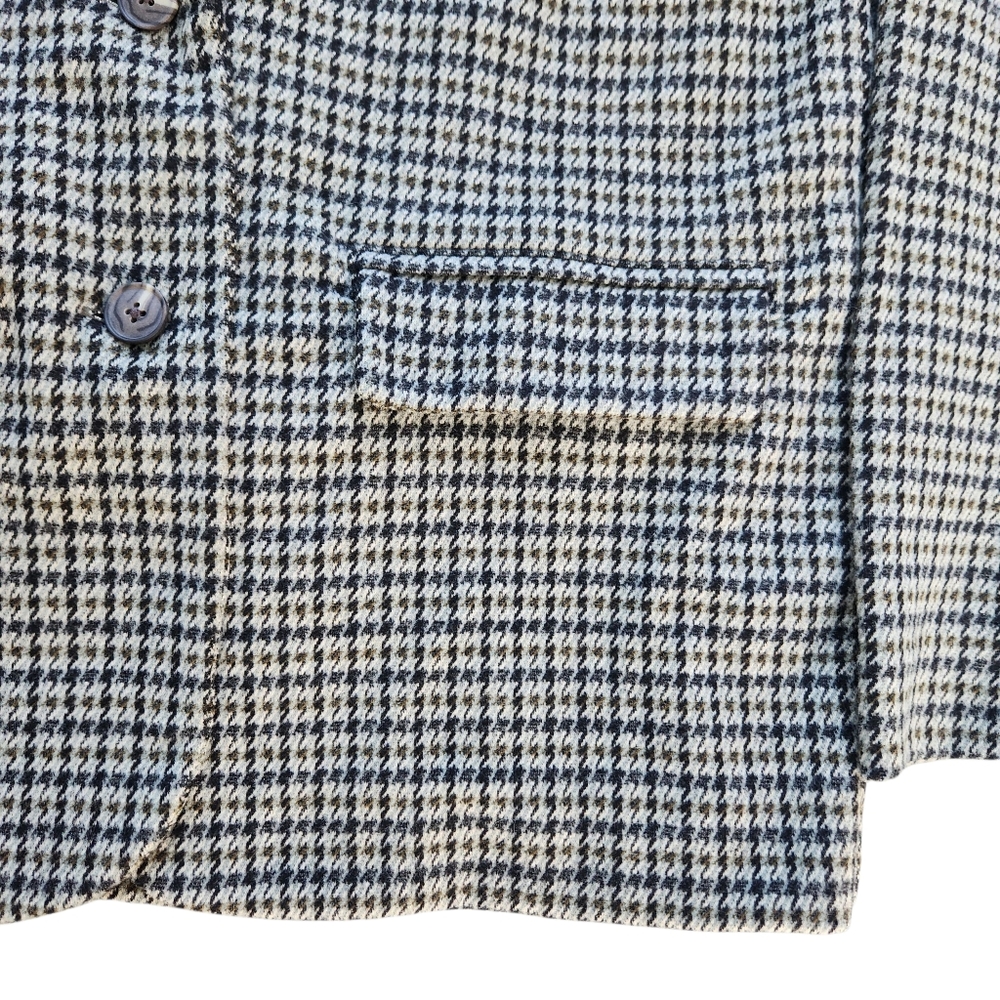 Madewell Oversized Knit Blazer In Houndstooth Womens Size XS Button Up Jacket - Picture 7 of 14